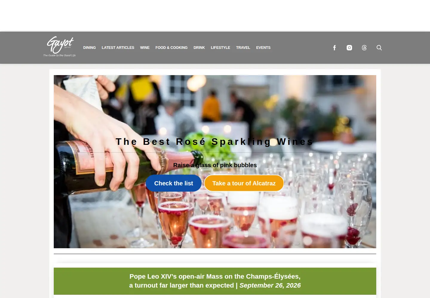 Screenshot of thefoodpaper.com
