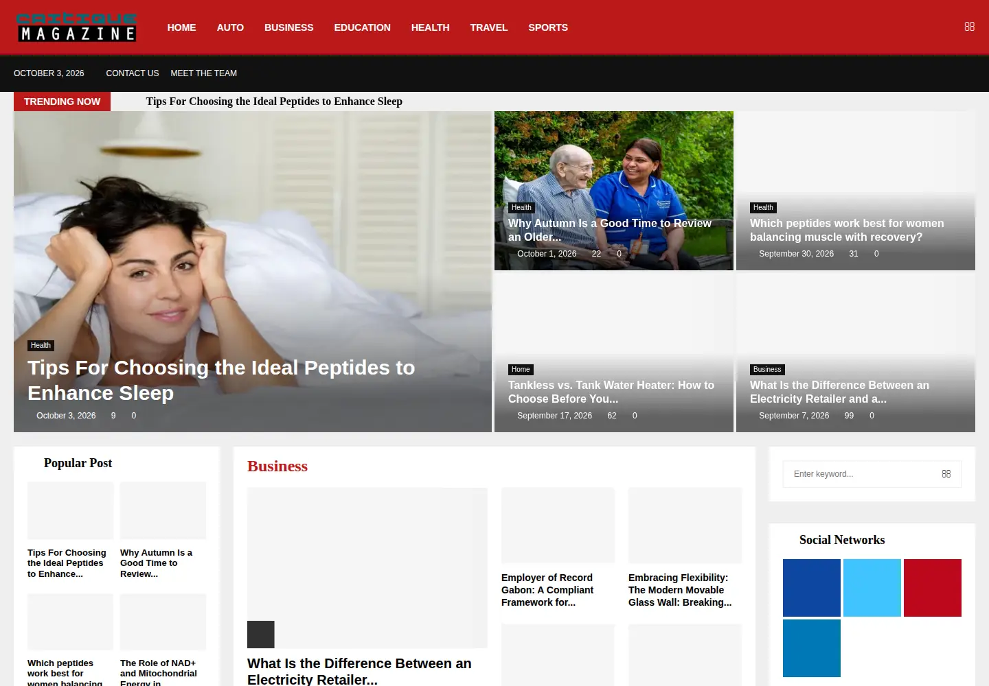 Captured homepage of critiquemagazine.com in the current scan