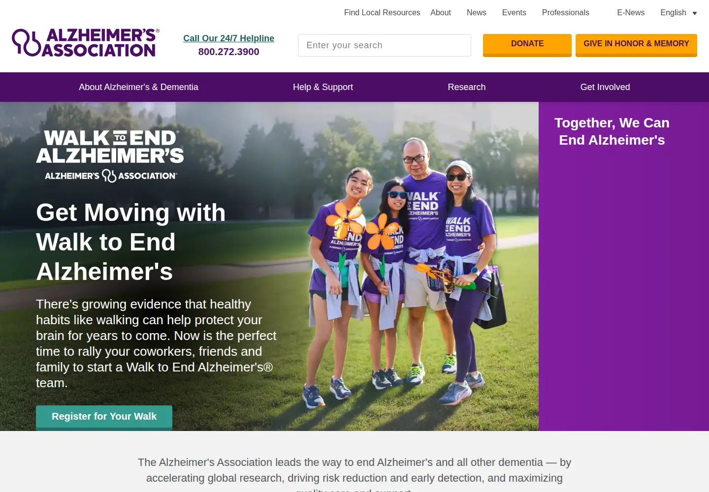 Screenshot of alz.org
