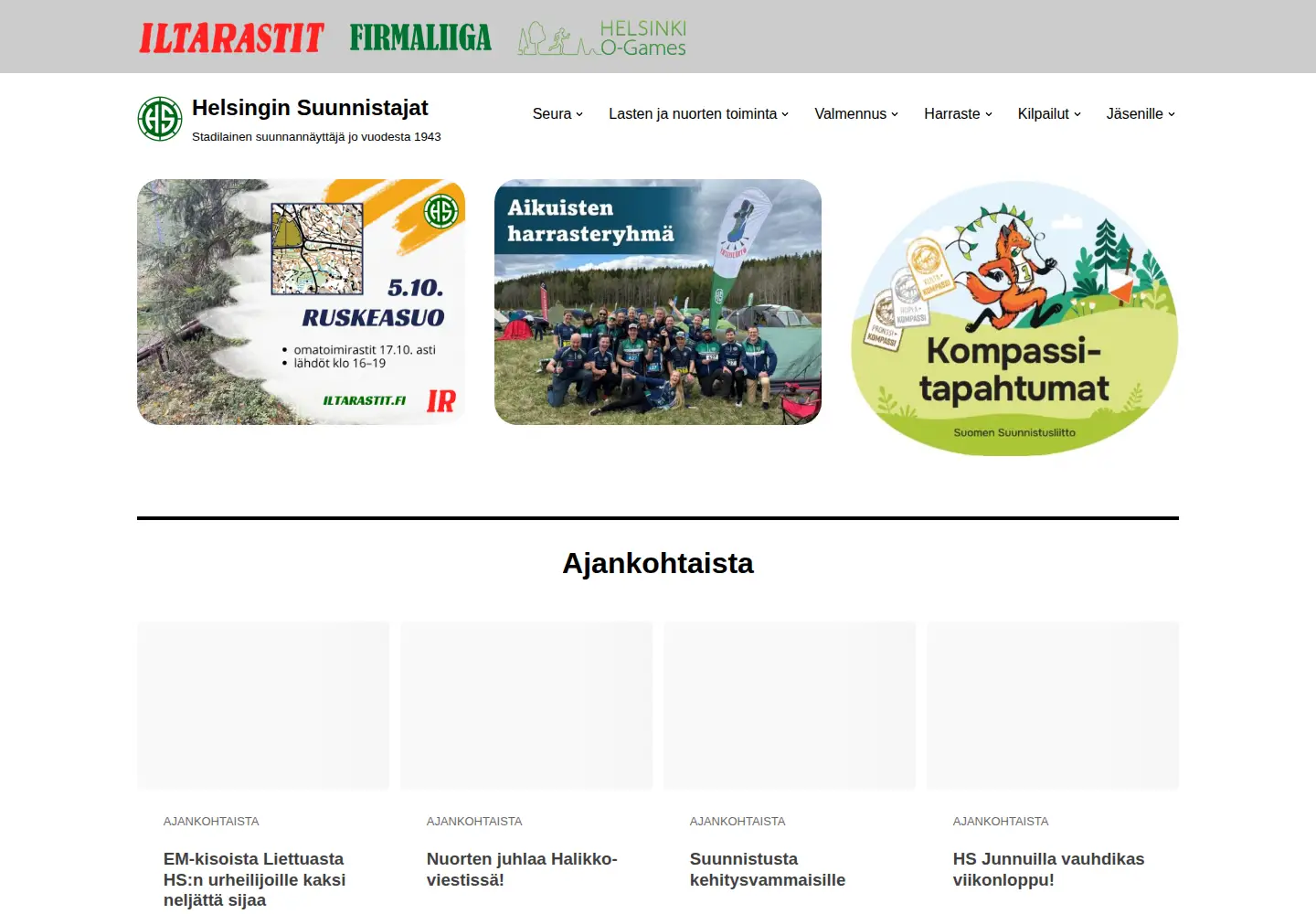 Screenshot of helsinginsuunnistajat.fi