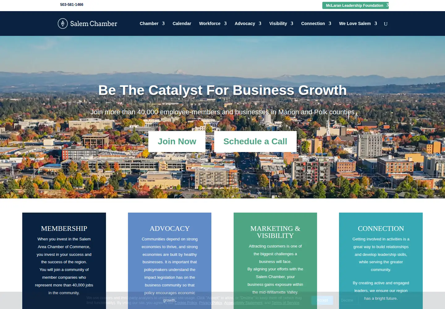 Screenshot of salemchamber.org