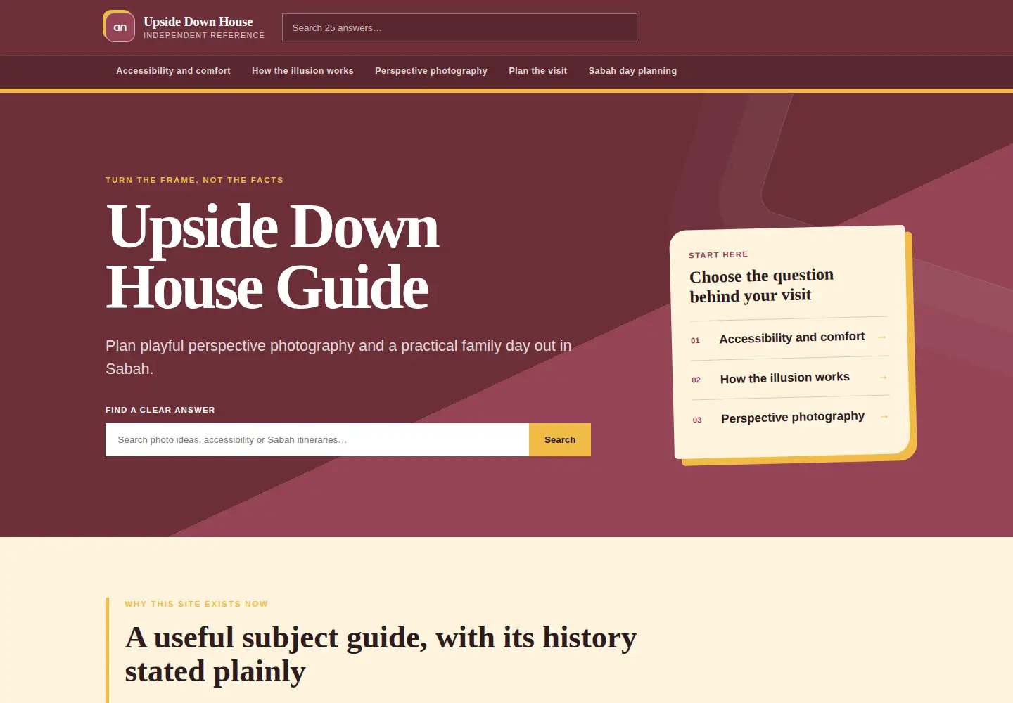 Screenshot of upsidedownhouse.com.my