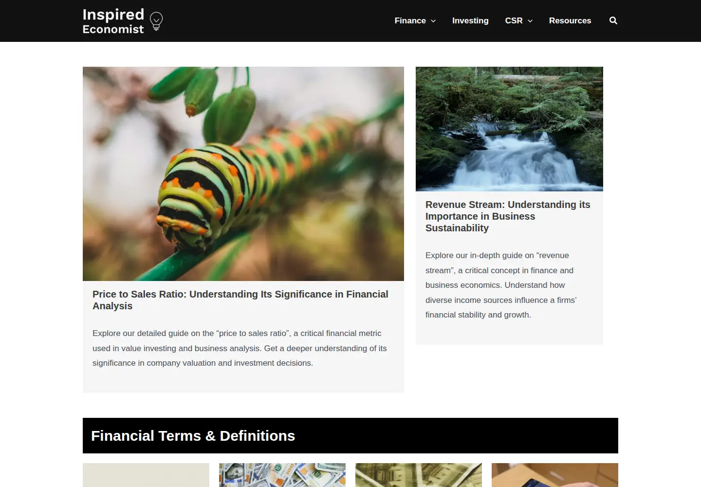 Screenshot of inspiredeconomist.com