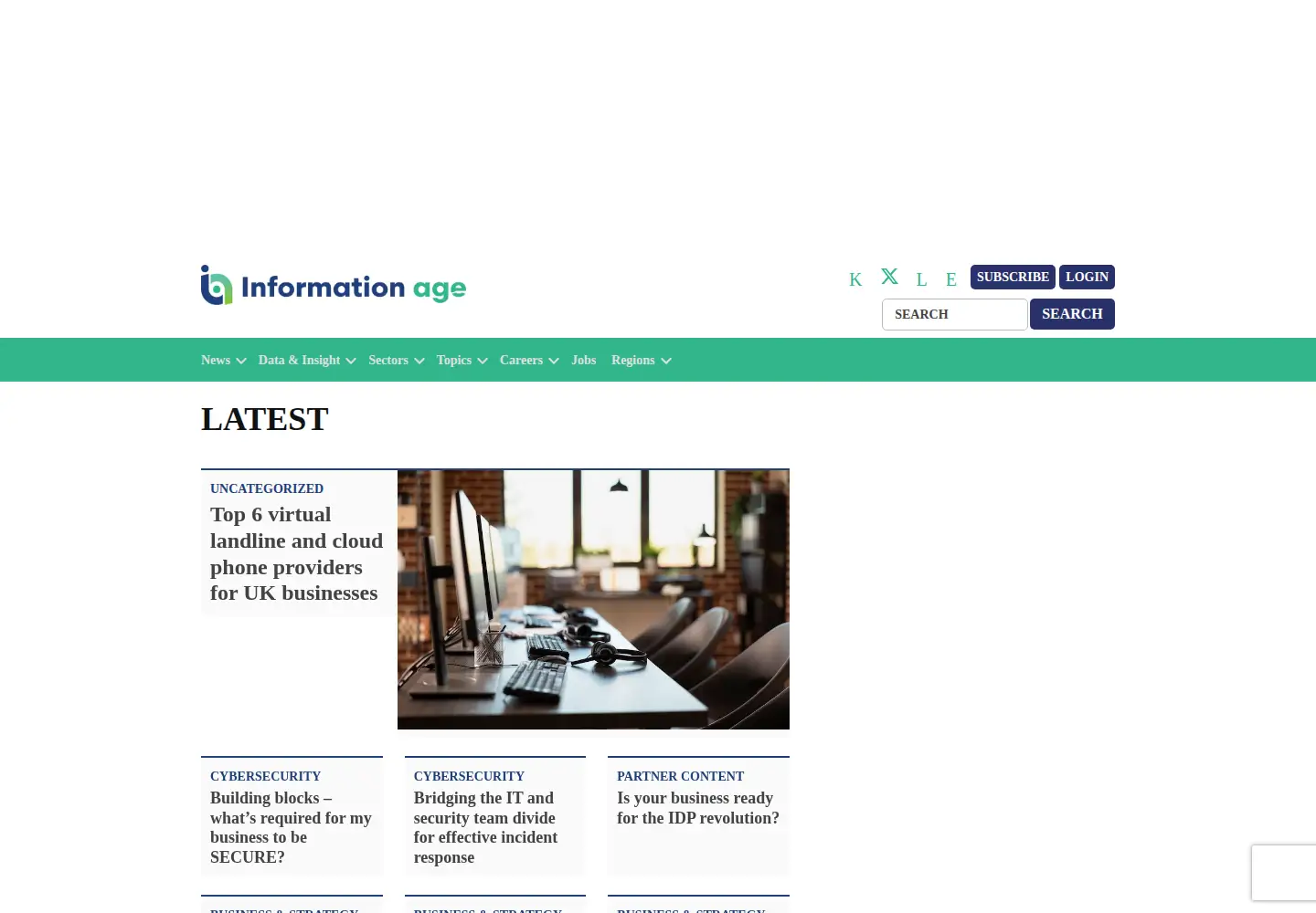 Captured homepage of information-age.com in the current scan