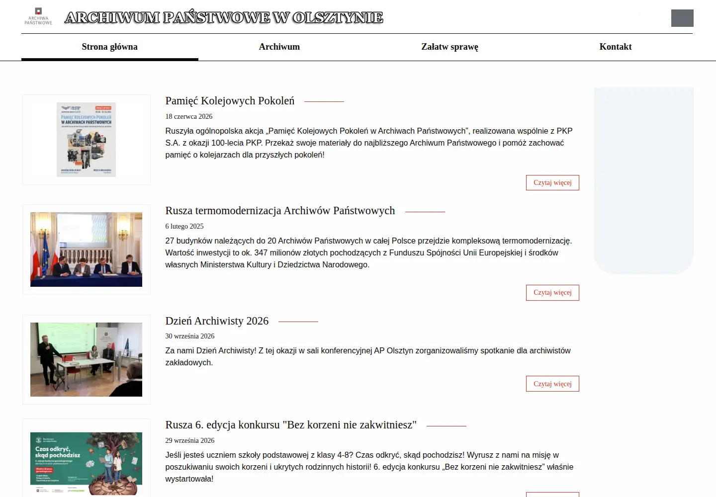 Captured homepage of olsztyn.ap.gov.pl in the current scan