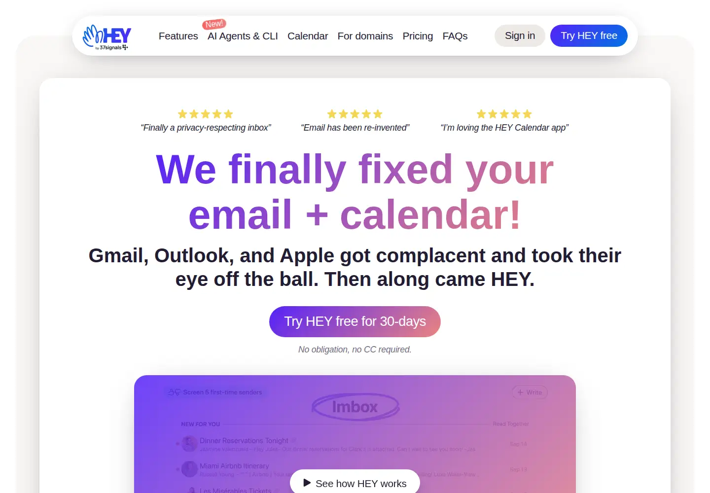 Screenshot of hey.com