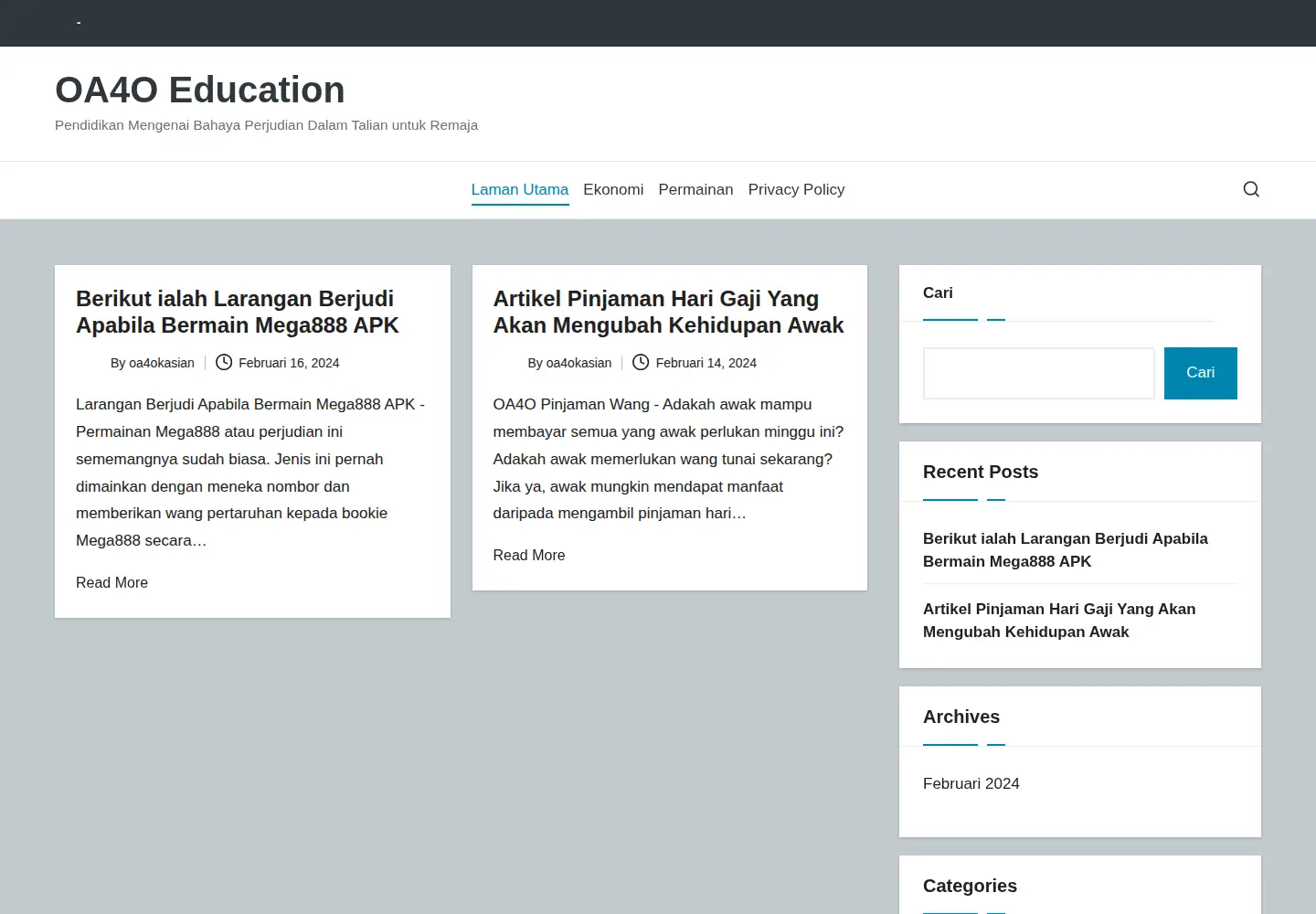 Screenshot of oa4o.org