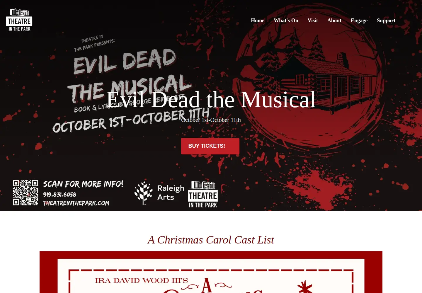 Captured homepage of theatreinthepark.com in the current scan