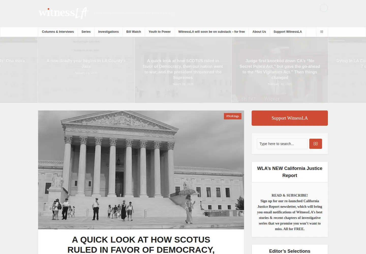 Screenshot of witnessla.com