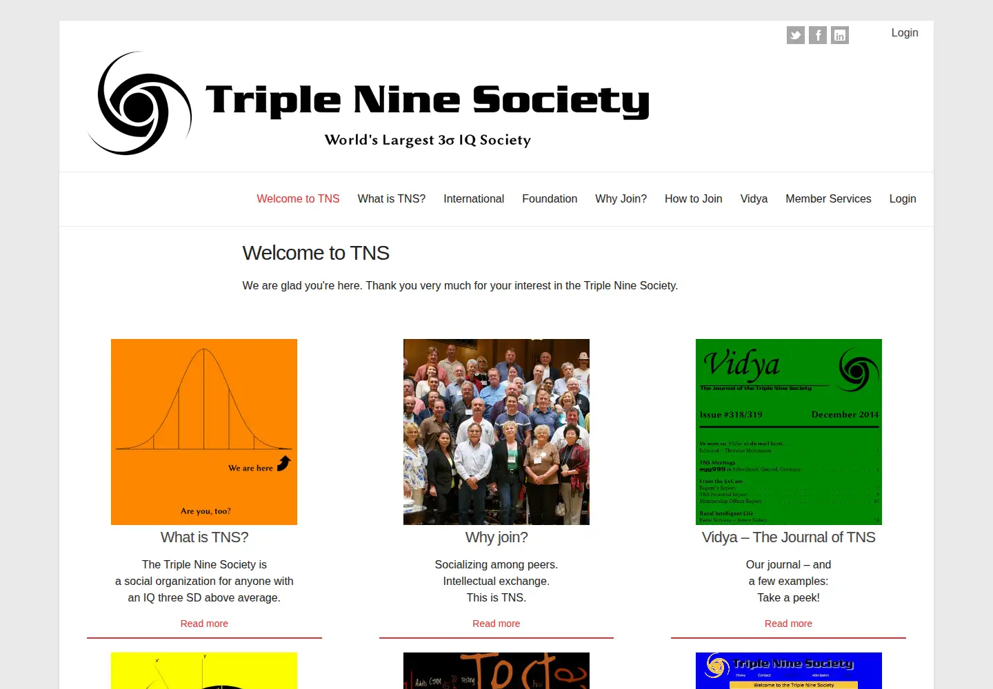 Captured homepage of triplenine.org in the current scan