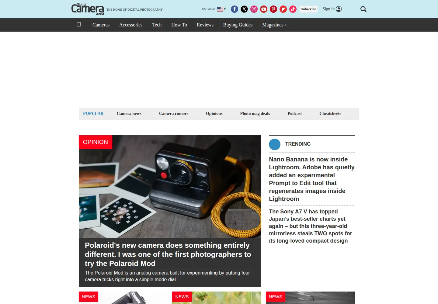Screenshot of digitalcameraworld.com