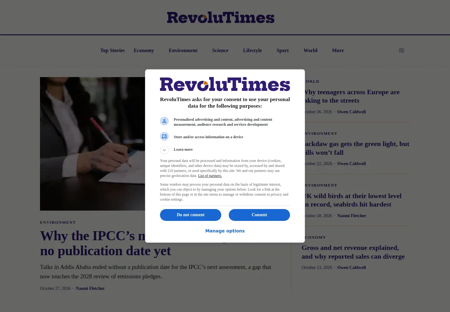Screenshot of revolutimes.com