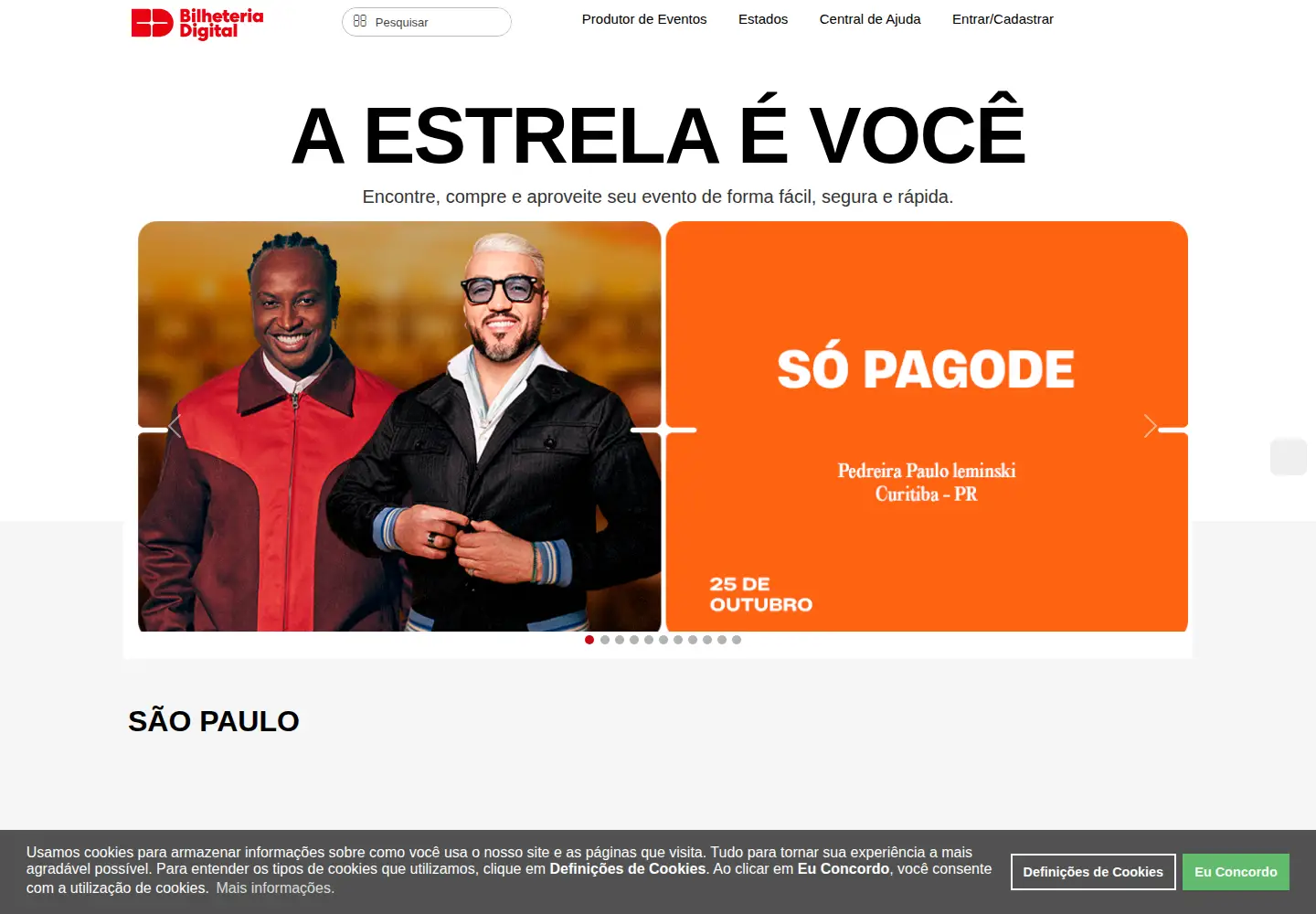 Screenshot of bilheteriadigital.com