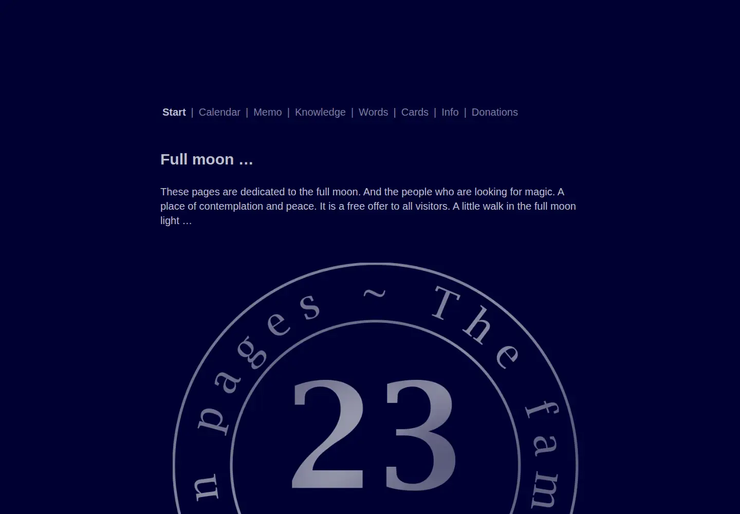Screenshot of fullmoon.info