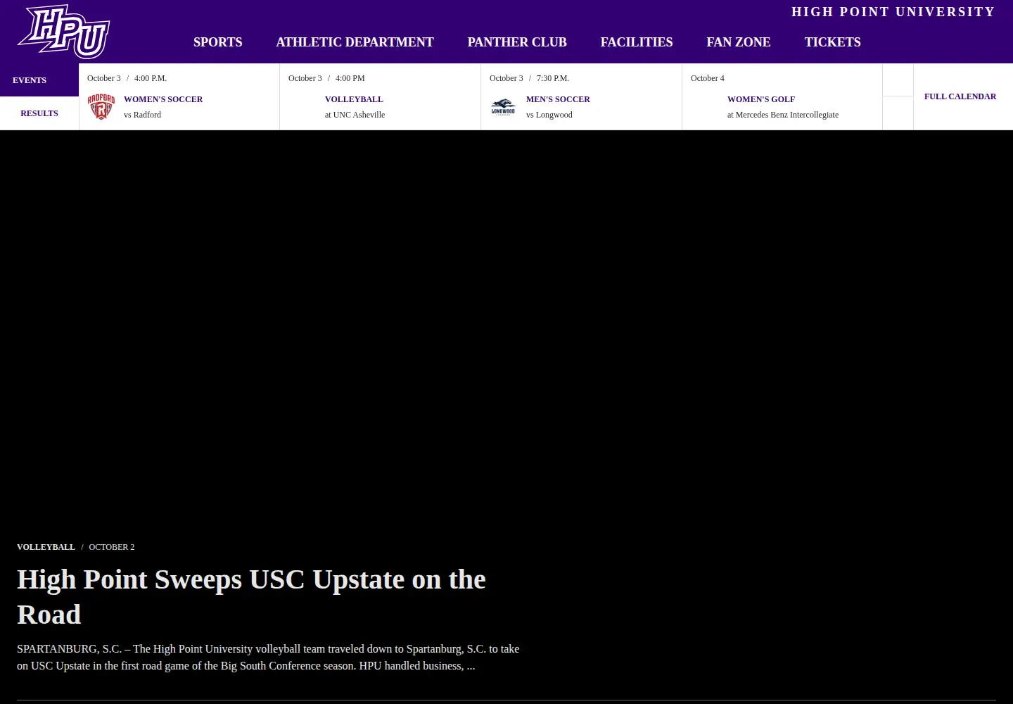 Screenshot of highpointpanthers.com