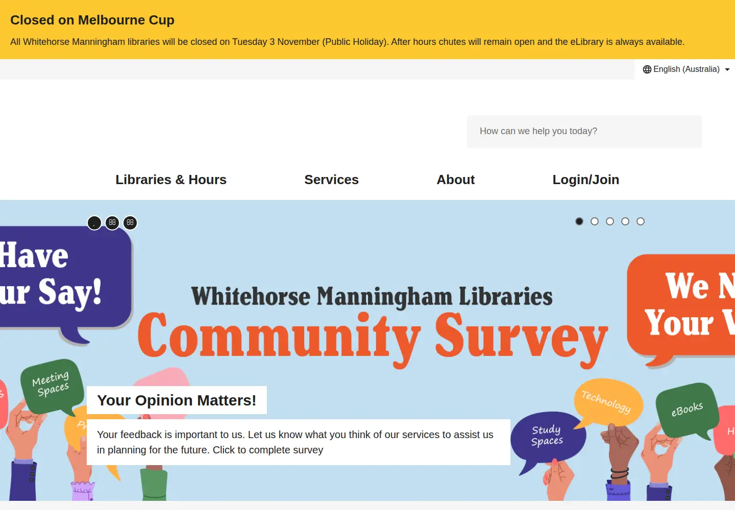 Captured homepage of wml.vic.gov.au in the current scan