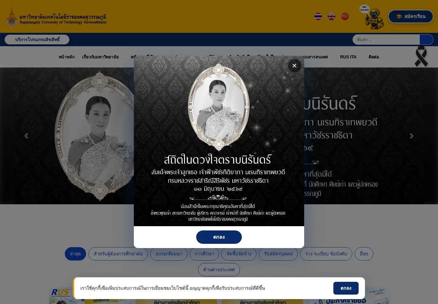 Screenshot of rmutsb.ac.th