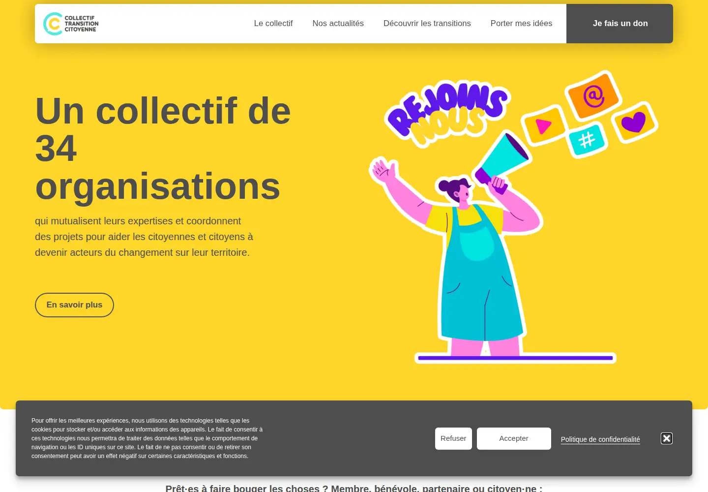 Captured homepage of transition-citoyenne.org in the current scan