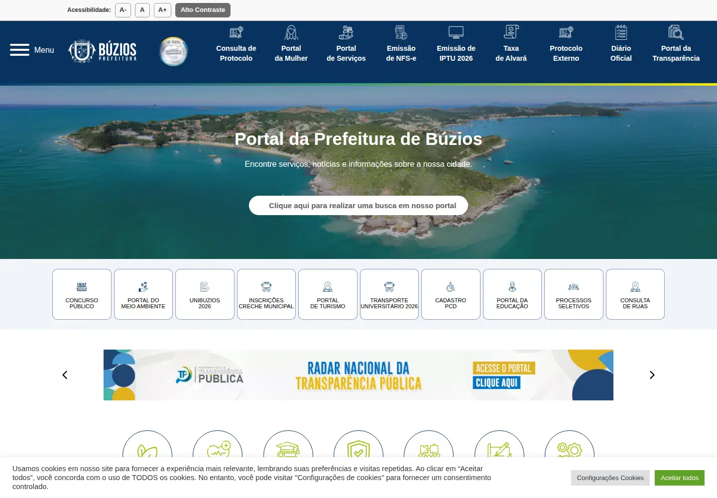 Screenshot of buzios.rj.gov.br
