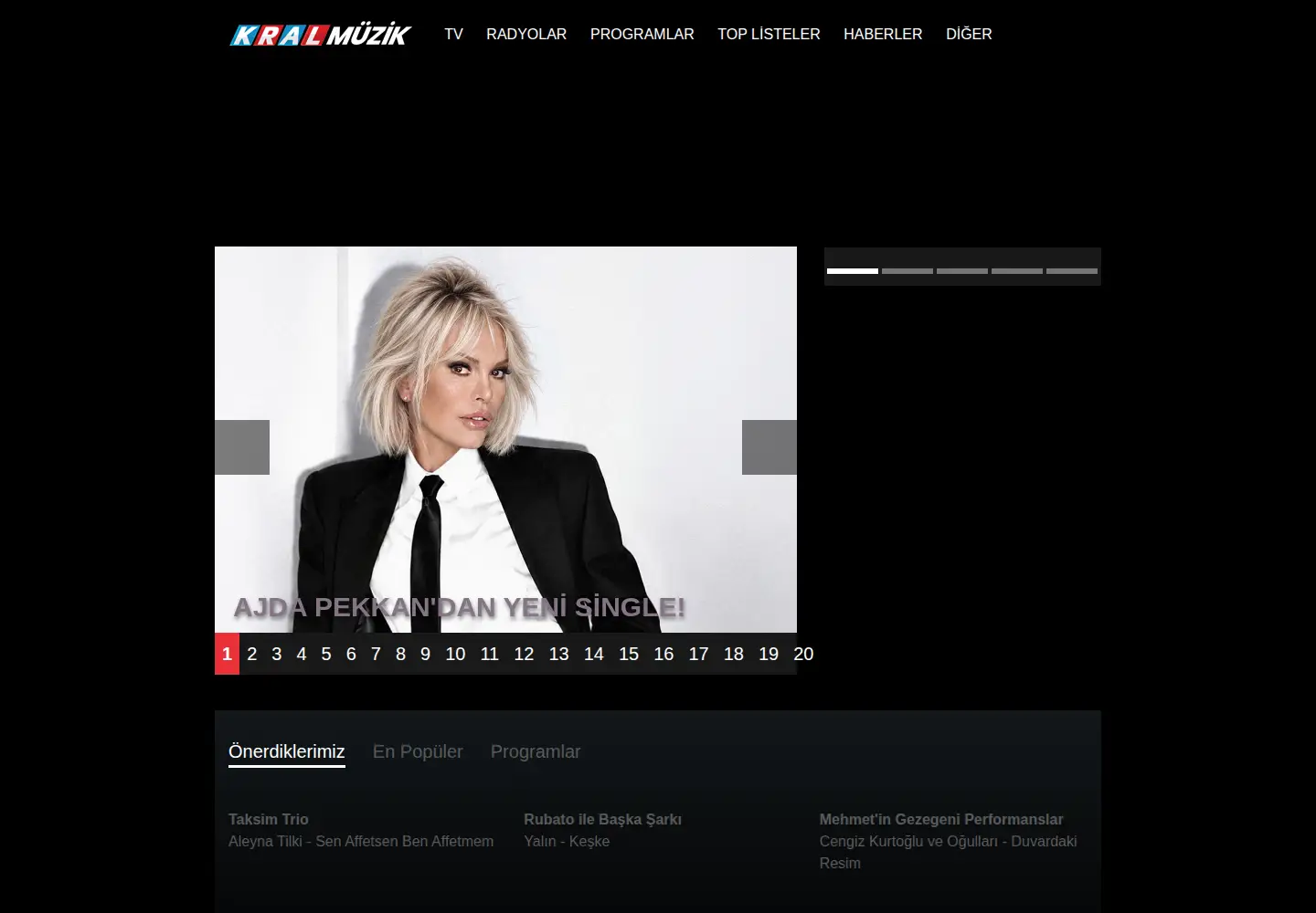 Captured homepage of kralmuzik.com.tr in the current scan