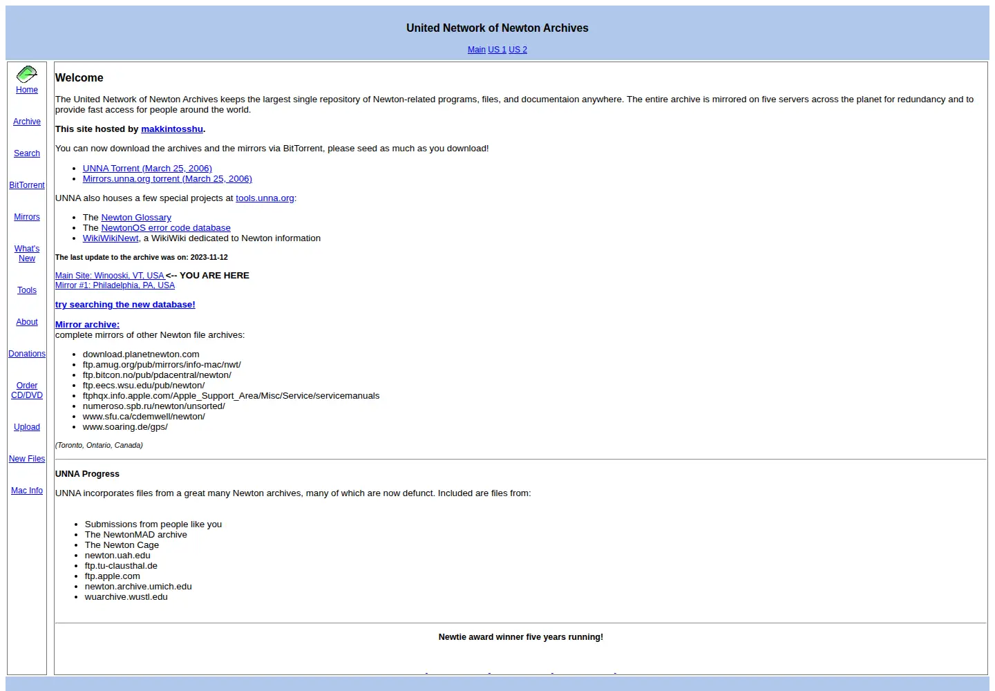 Screenshot of unna.org