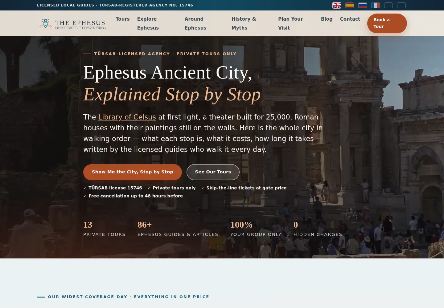 Captured homepage of theephesus.com in the current scan