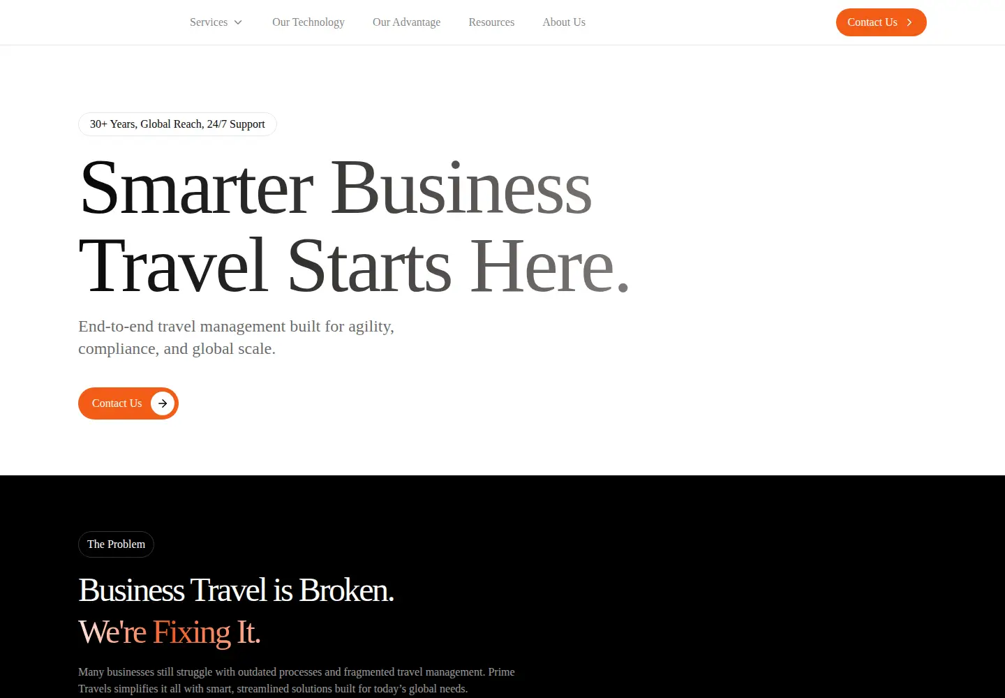 Captured homepage of primetravels.com in the current scan