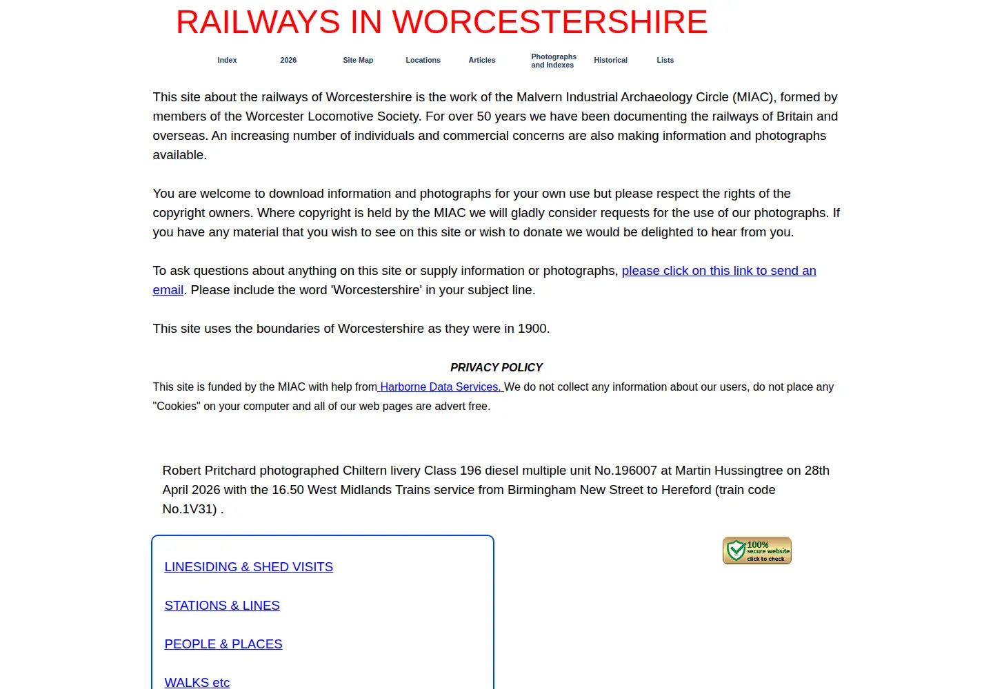 Screenshot of miac.org.uk