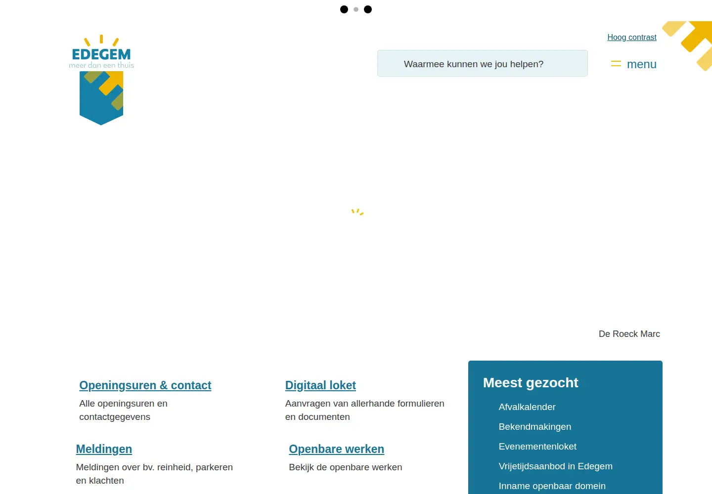 Captured homepage of edegem.be in the current scan