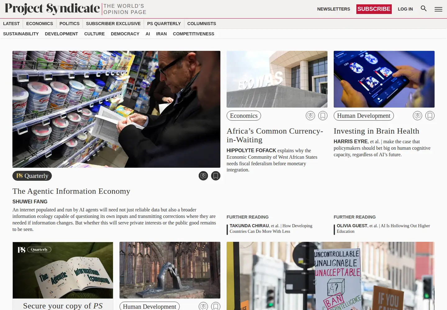Screenshot of project-syndicate.org