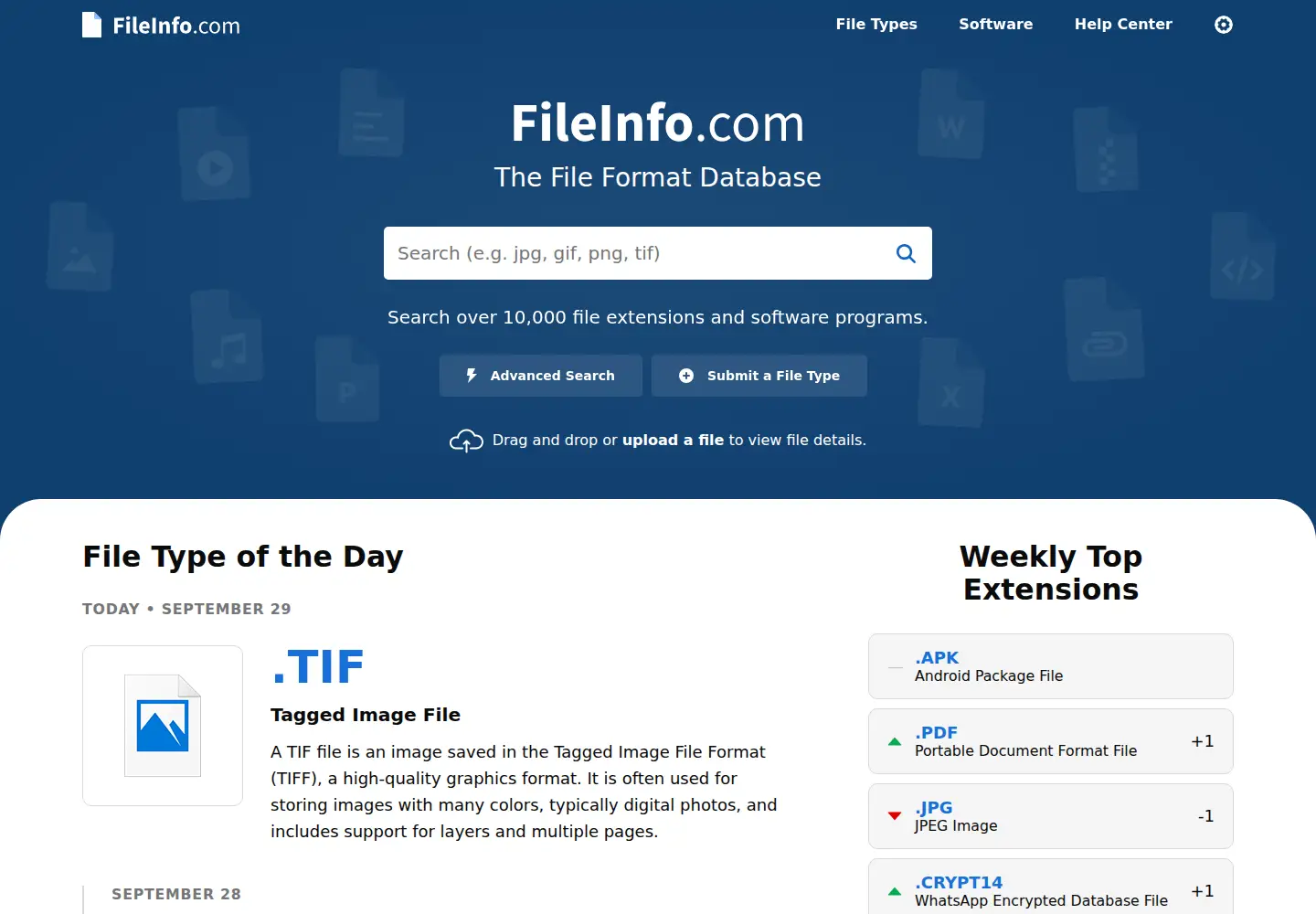Screenshot of fileinfo.com
