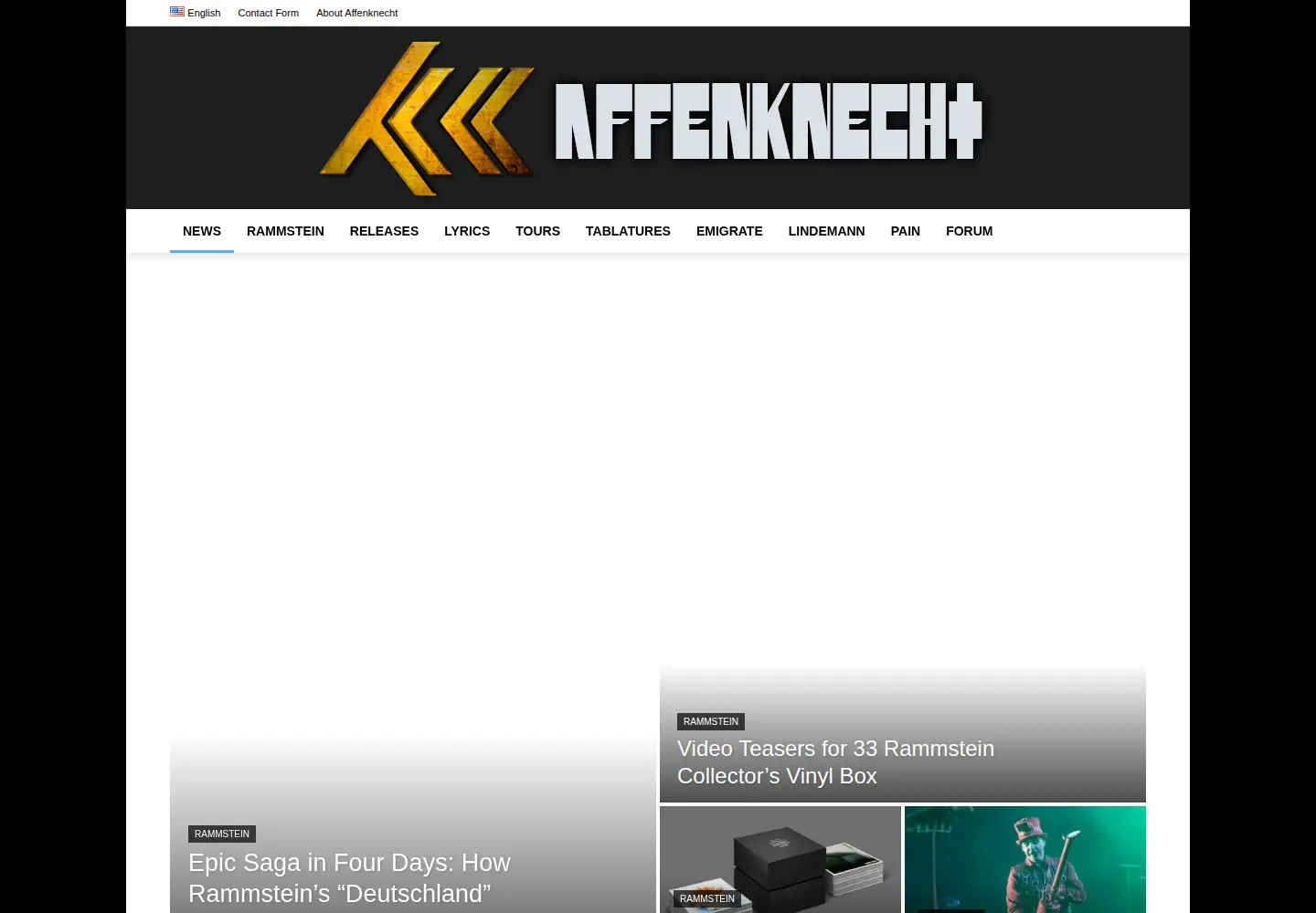 Captured homepage of affenknecht.com in the current scan