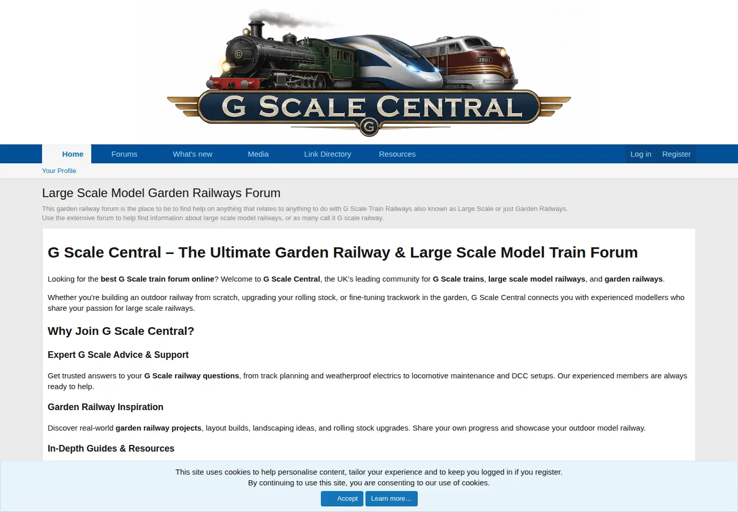 Screenshot of gscalecentral.net