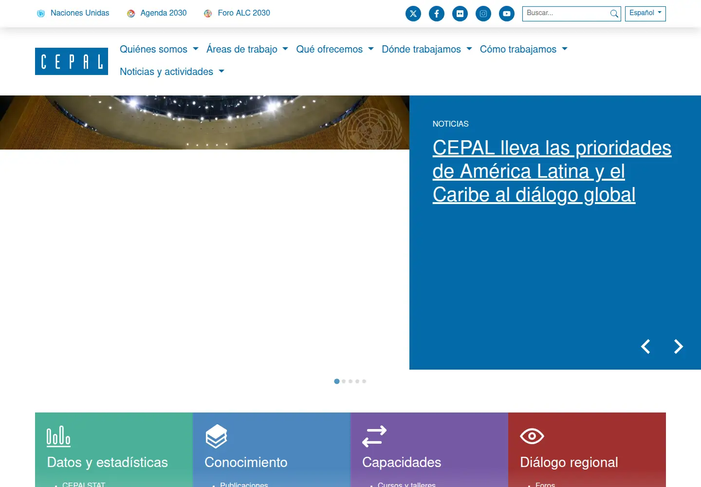 Screenshot of cepal.org