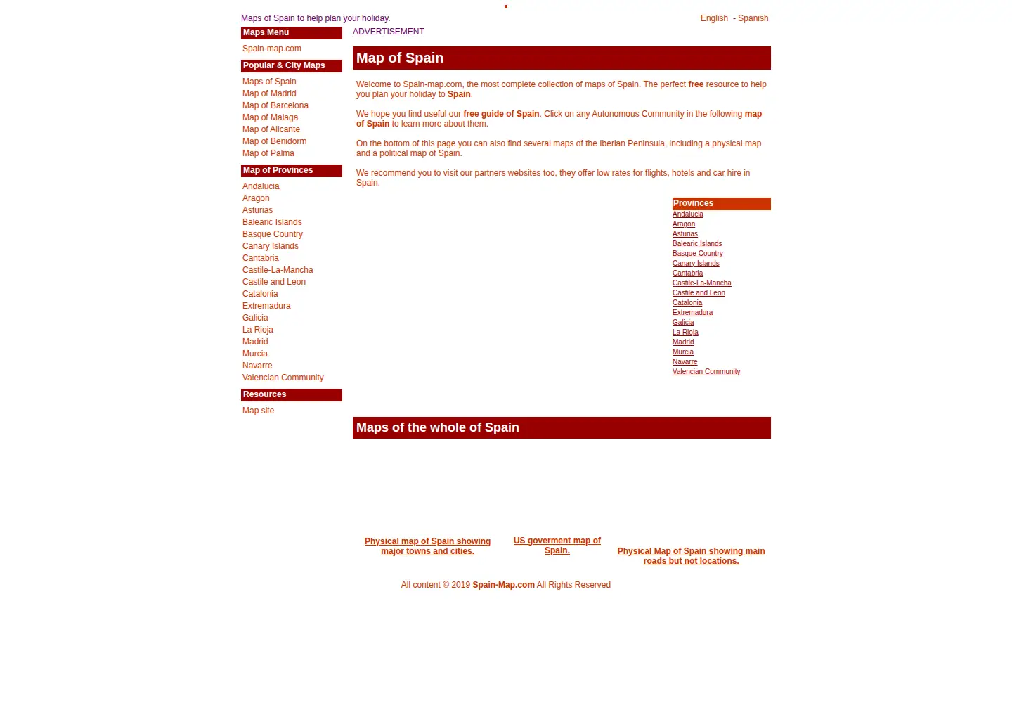 Screenshot of spain-map.com