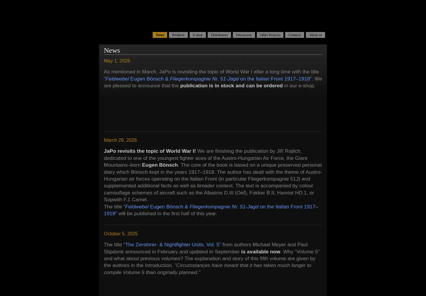 Captured homepage of japo.eu in the current scan