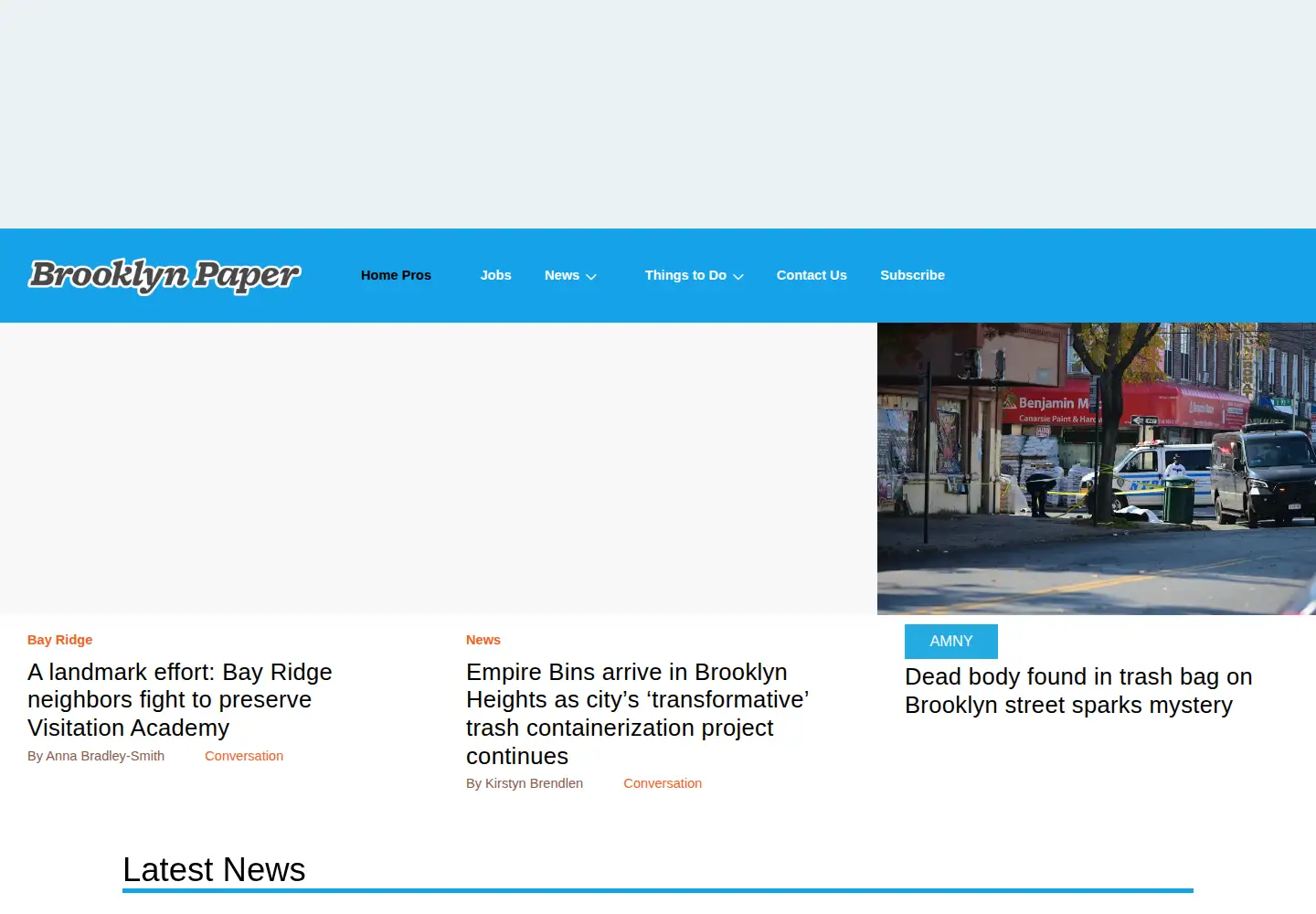 Screenshot of bayridgecourier.com