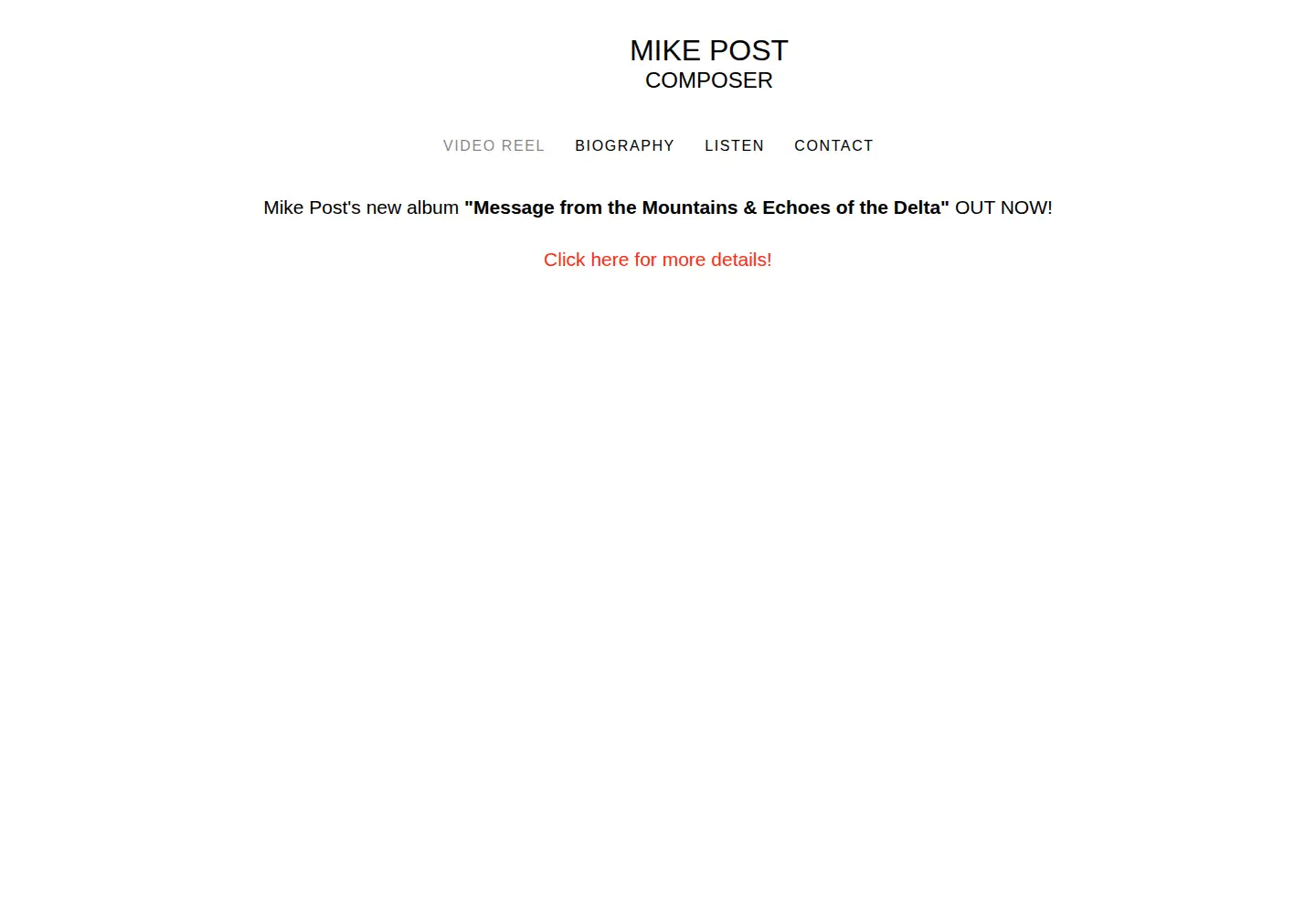 Captured homepage of mike-post.com in the current scan