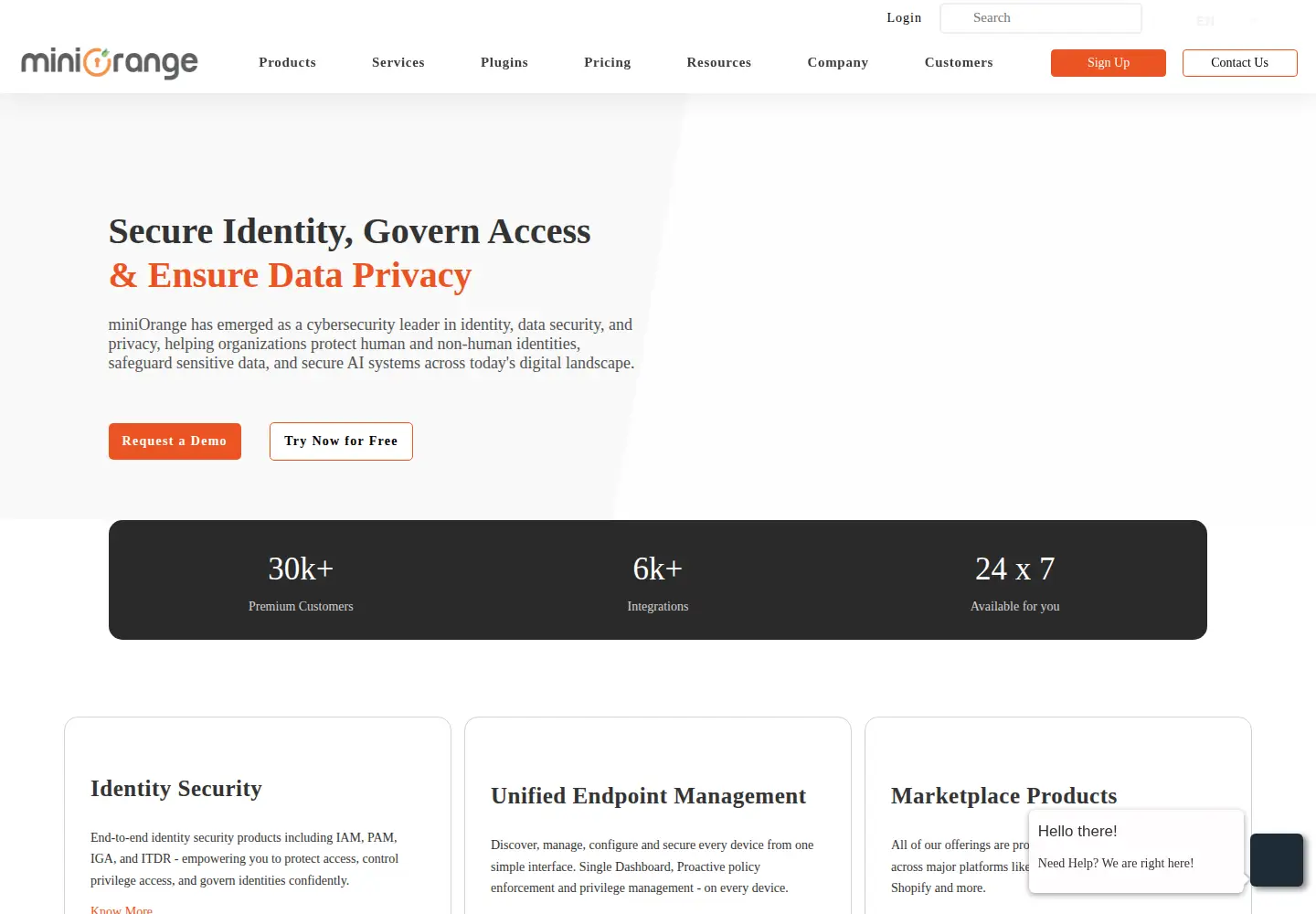 Screenshot of miniorange.com