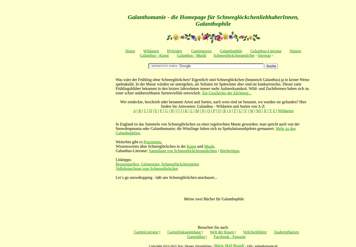 Screenshot of galanthomanie.de