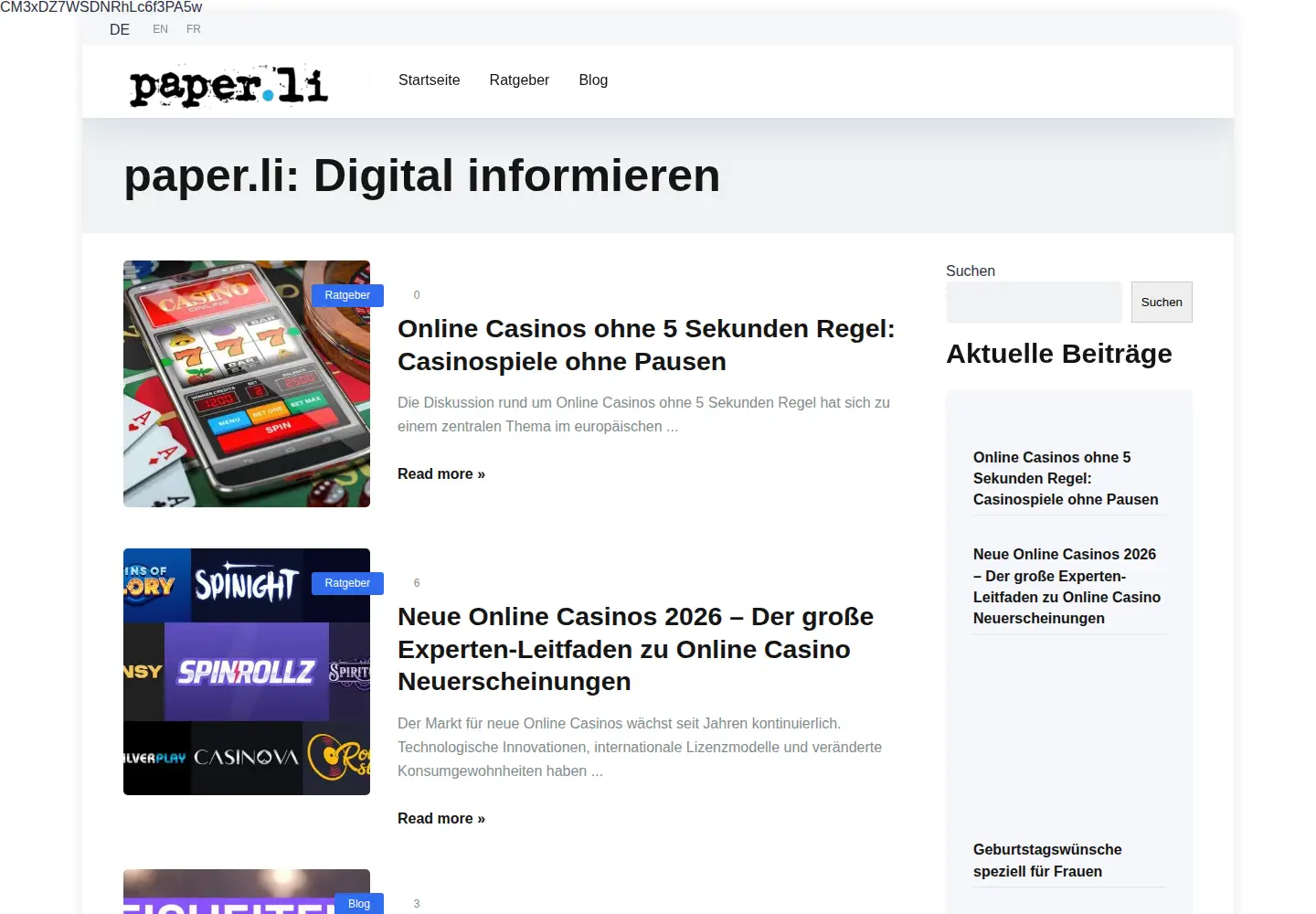 Screenshot of paper.li