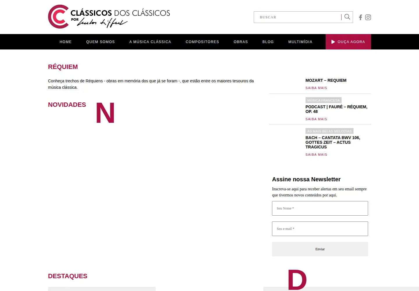 Screenshot of classicosdosclassicos.mus.br