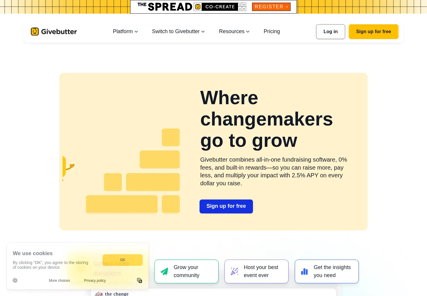 Screenshot of givebutter.com