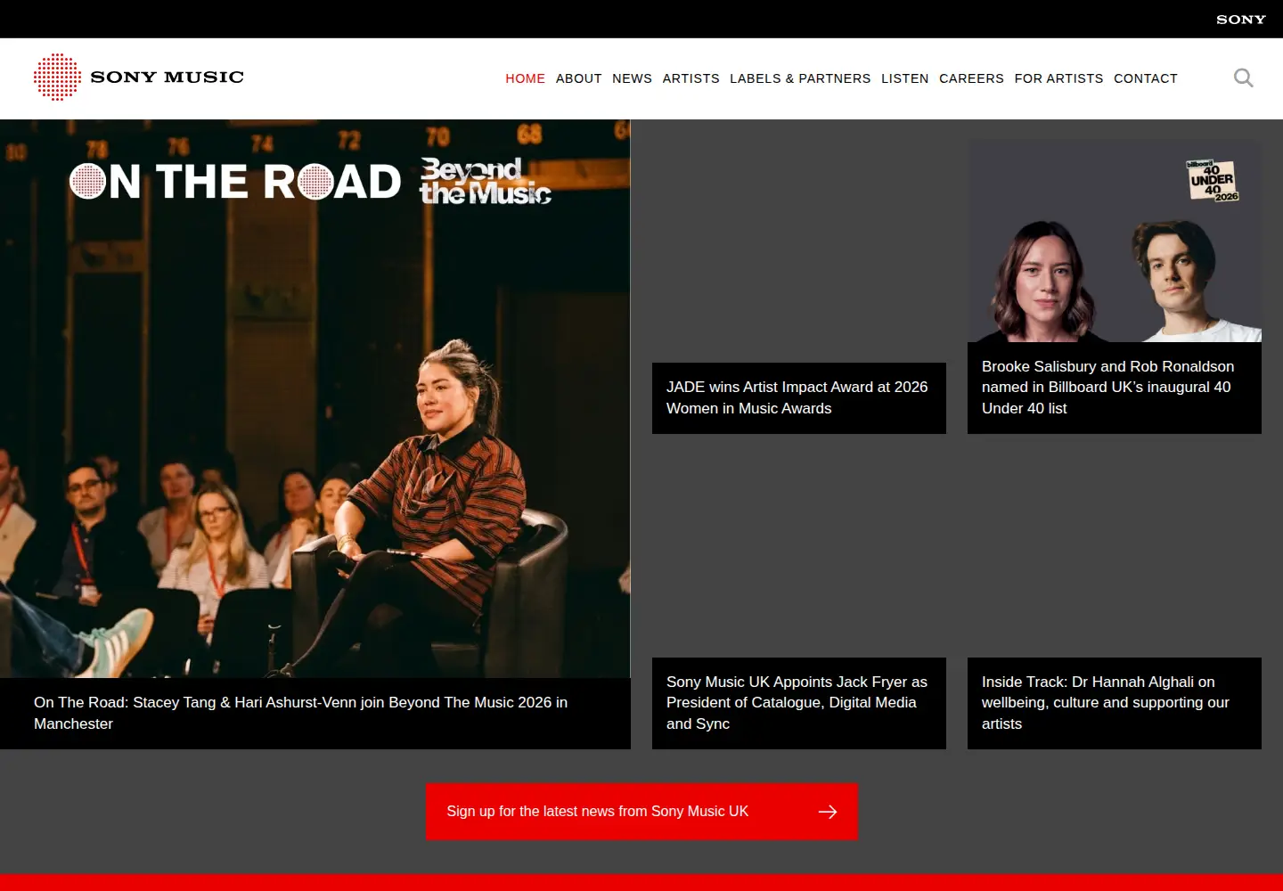 Captured homepage of wearesonylegacy.com in the current scan