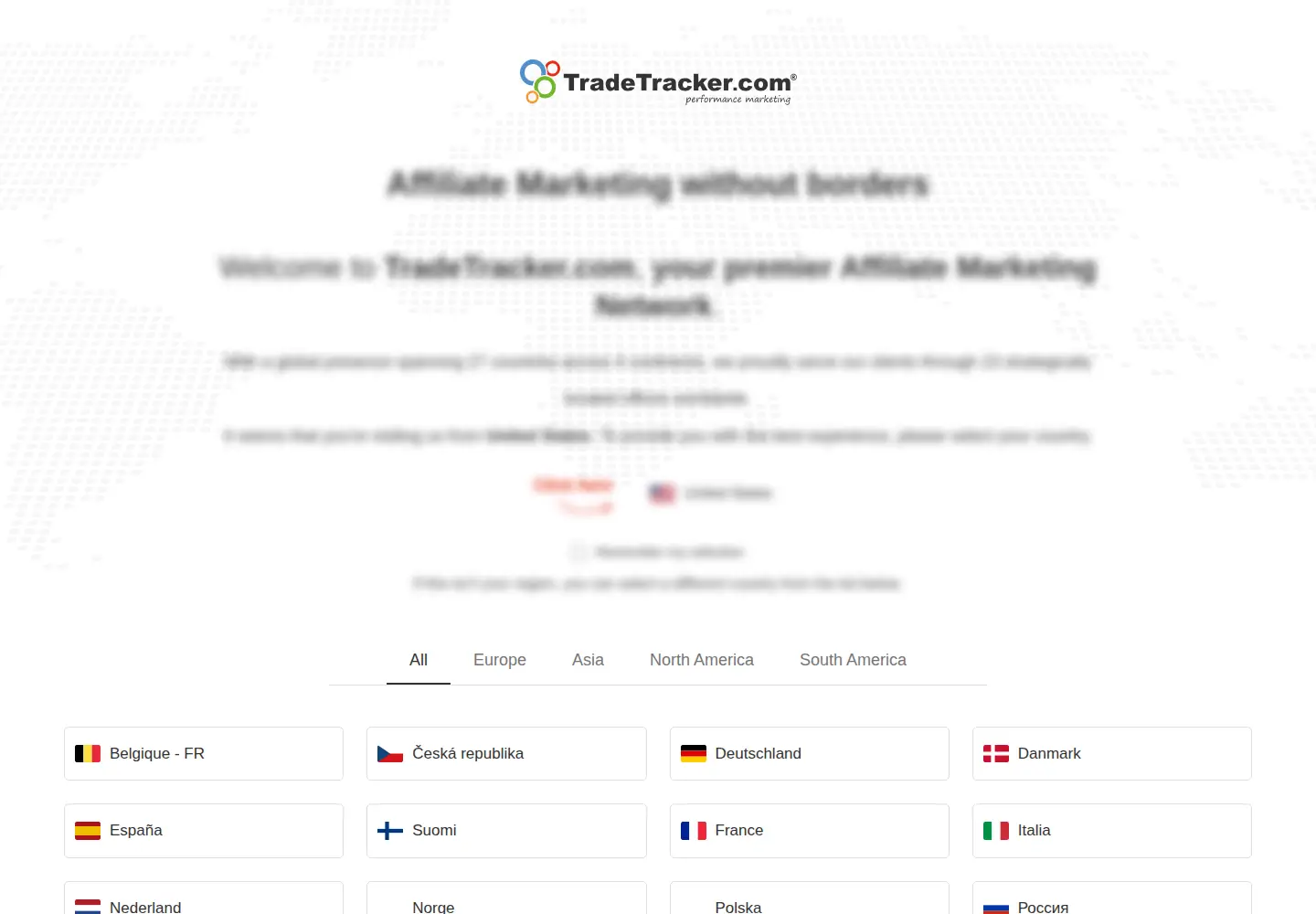 Screenshot of tradetracker.com