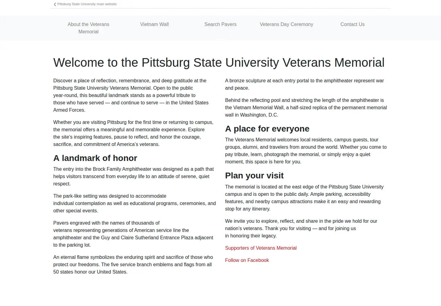 Screenshot of psuvetmemorial.org