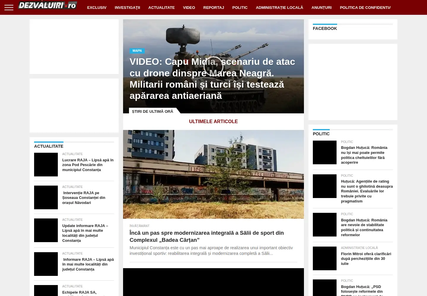Screenshot of dezvaluiri.ro