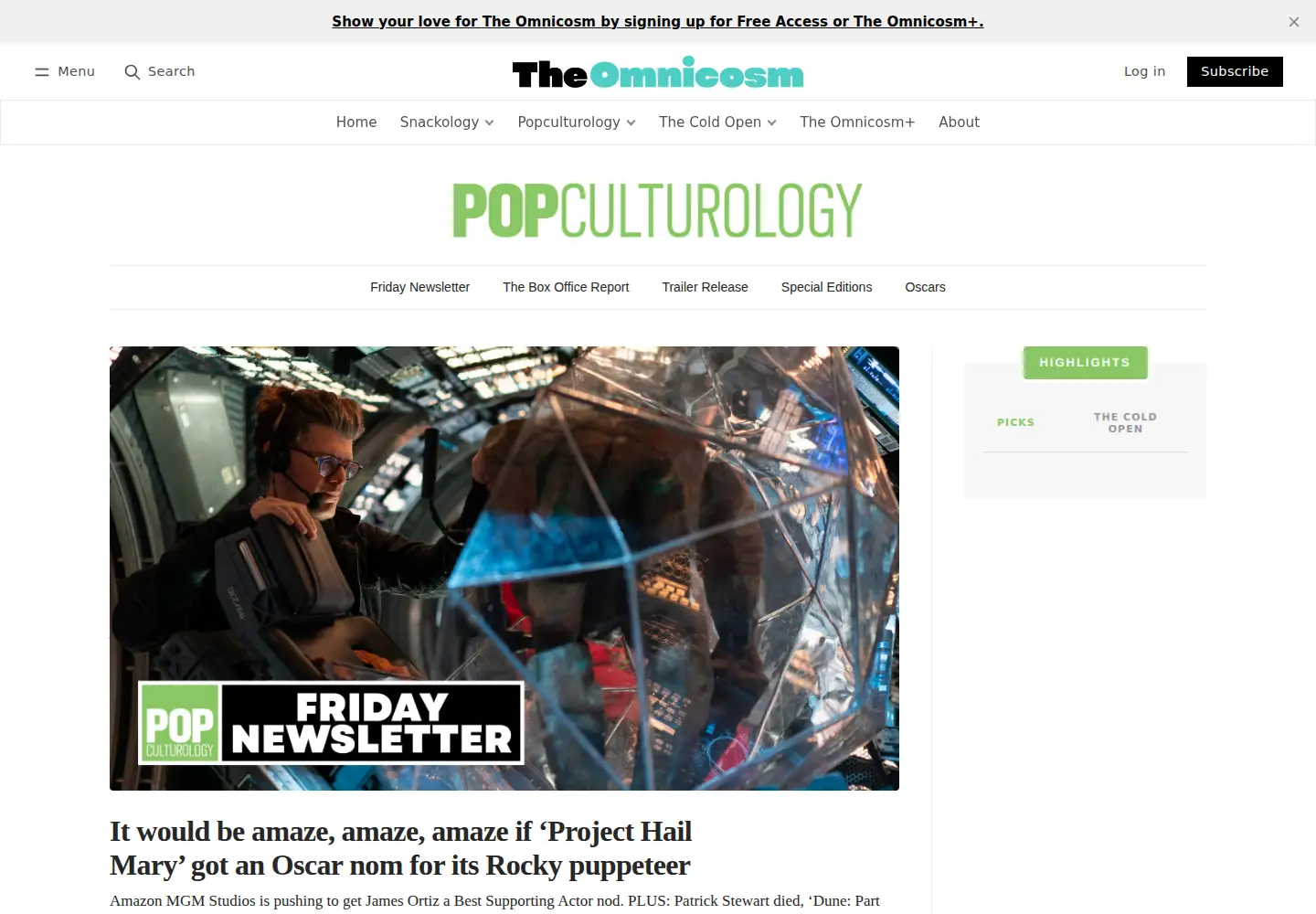 Screenshot of popculturology.com