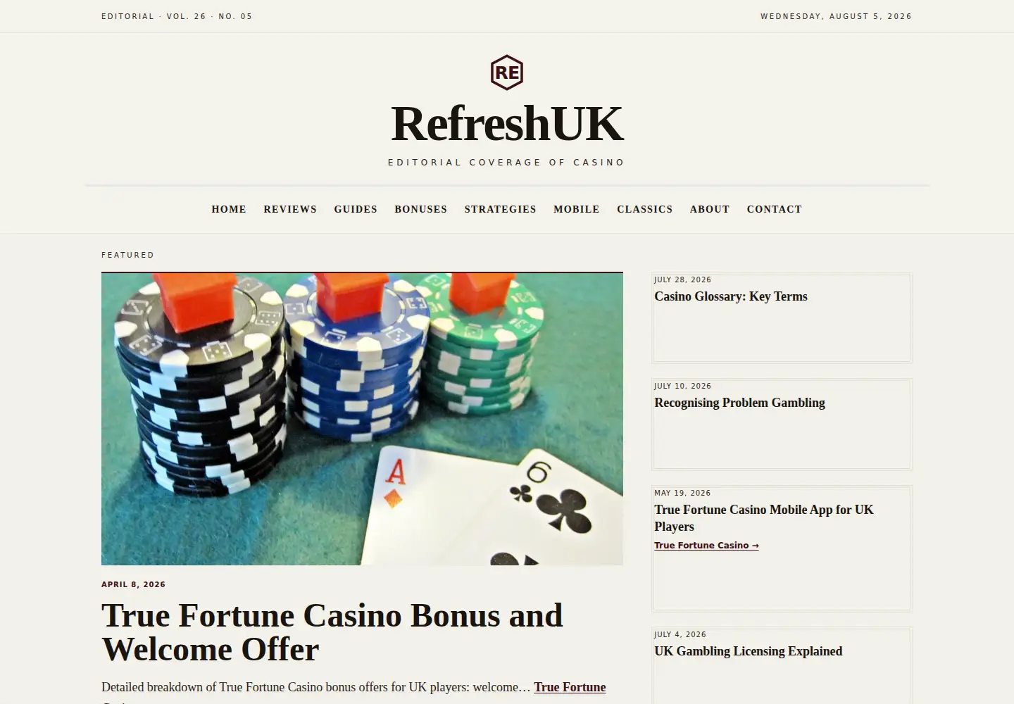 Captured homepage of refreshuk.com in the current scan
