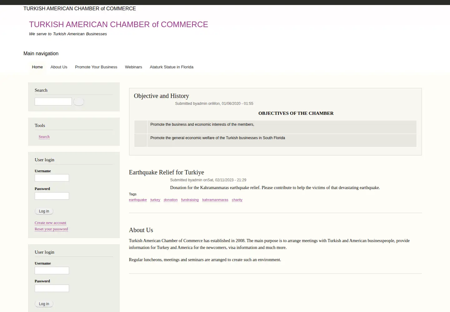 Captured homepage of turkishcommerce.org in the current scan